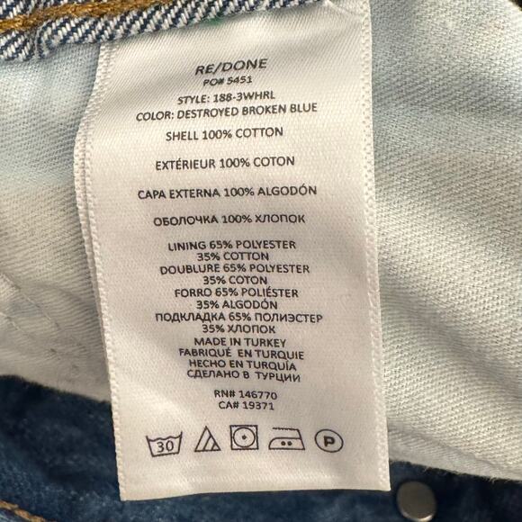 RE/DONE 90s High Rise Loose Straight Leg Distressed Jeans 24 - Picture 7 of 13